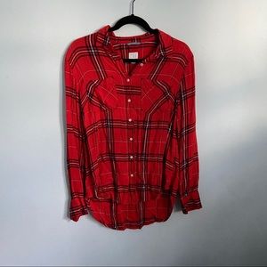 red flannel button down